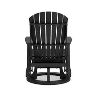 Sami 31 Inch Outdoor Swivel Glider Chair, Slatted, Adirondack, Black Finish - BM315953