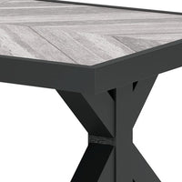 Tira 48 Inch Outdoor Coffee Table, Tile Top, Black, Light Gray Finish - BM315959