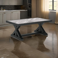 Tira 48 Inch Outdoor Coffee Table, Tile Top, Black, Light Gray Finish - BM315959