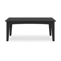 Fini 44 Inch Outdoor Coffee Table, Slatted Top, Modern Style, Black Finish - BM315961