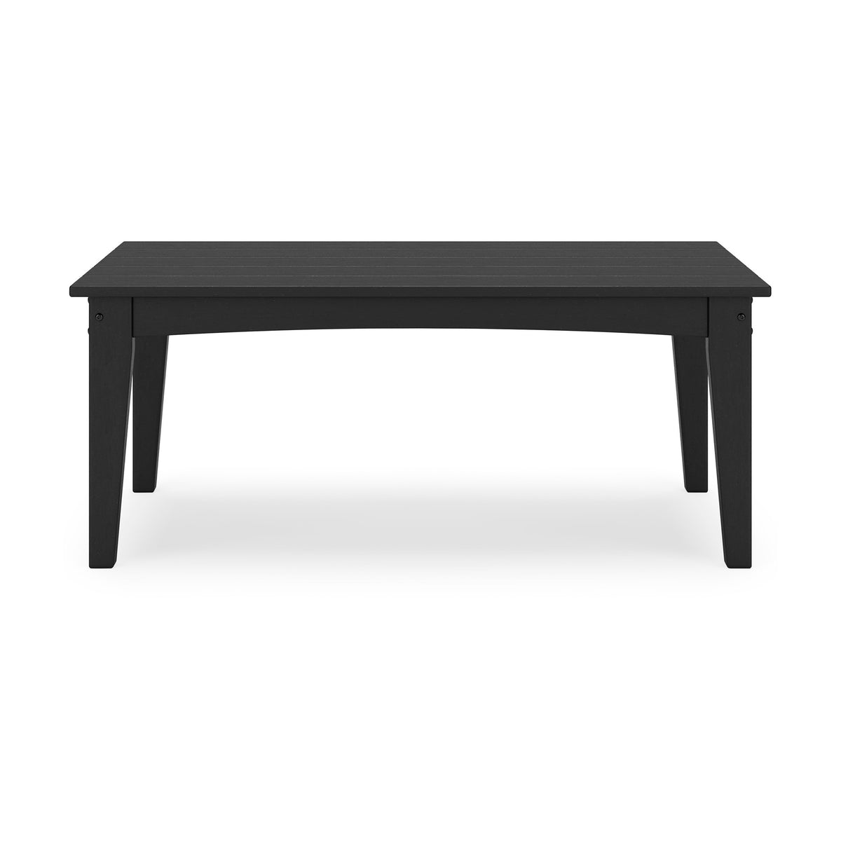 Fini 44 Inch Outdoor Coffee Table, Slatted Top, Modern Style, Black Finish - BM315961