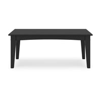 Fini 44 Inch Outdoor Coffee Table, Slatted Top, Modern Style, Black Finish - BM315961