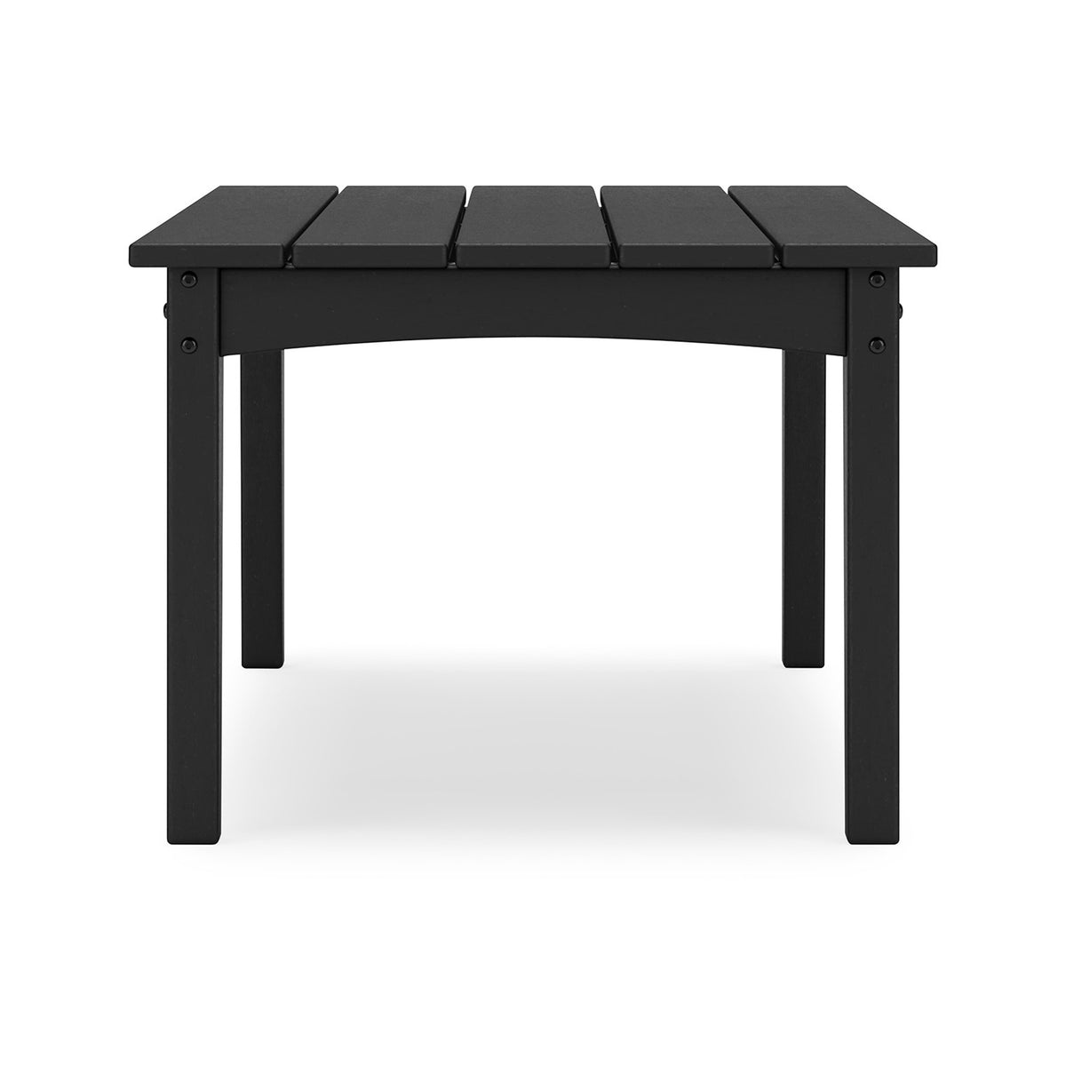 Fini 44 Inch Outdoor Coffee Table, Slatted Top, Modern Style, Black Finish - BM315961