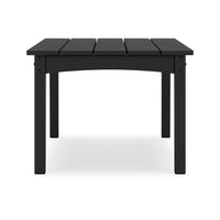 Fini 44 Inch Outdoor Coffee Table, Slatted Top, Modern Style, Black Finish - BM315961