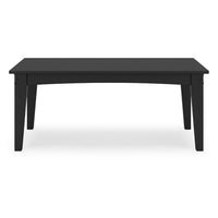 Fini 44 Inch Outdoor Coffee Table, Slatted Top, Modern Style, Black Finish - BM315961