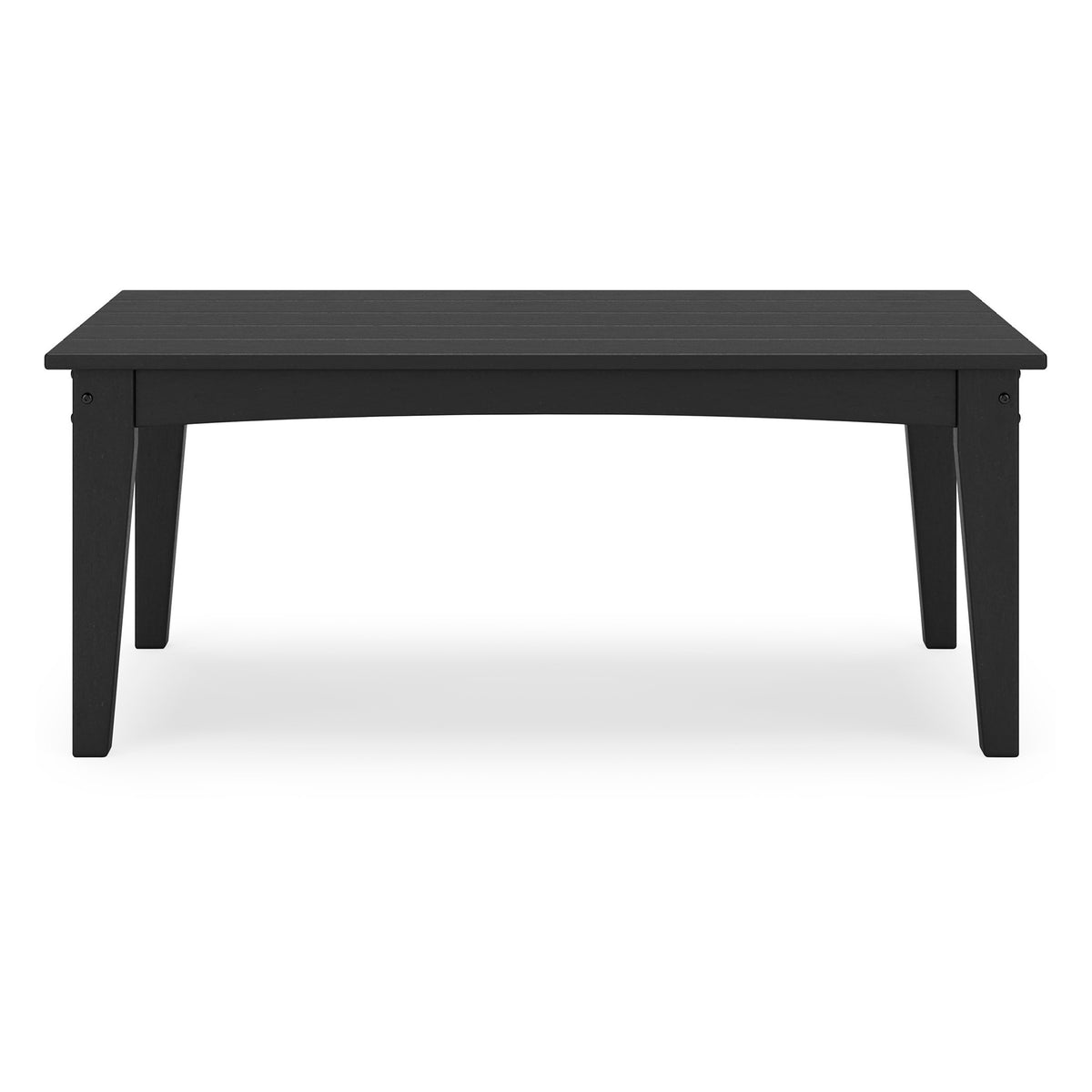 Fini 44 Inch Outdoor Coffee Table, Slatted Top, Modern Style, Black Finish - BM315961