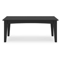 Fini 44 Inch Outdoor Coffee Table, Slatted Top, Modern Style, Black Finish - BM315961