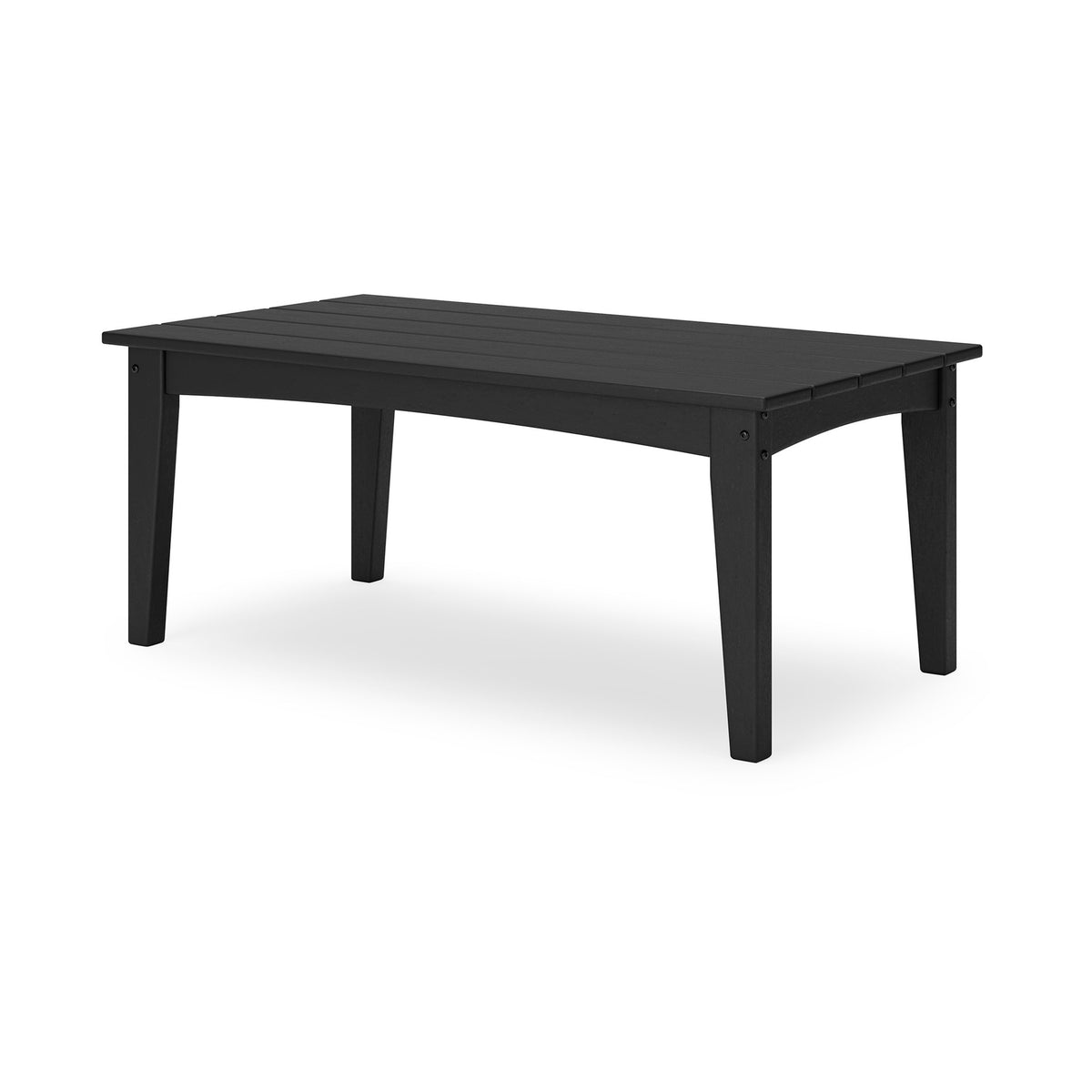 Fini 44 Inch Outdoor Coffee Table, Slatted Top, Modern Style, Black Finish - BM315961