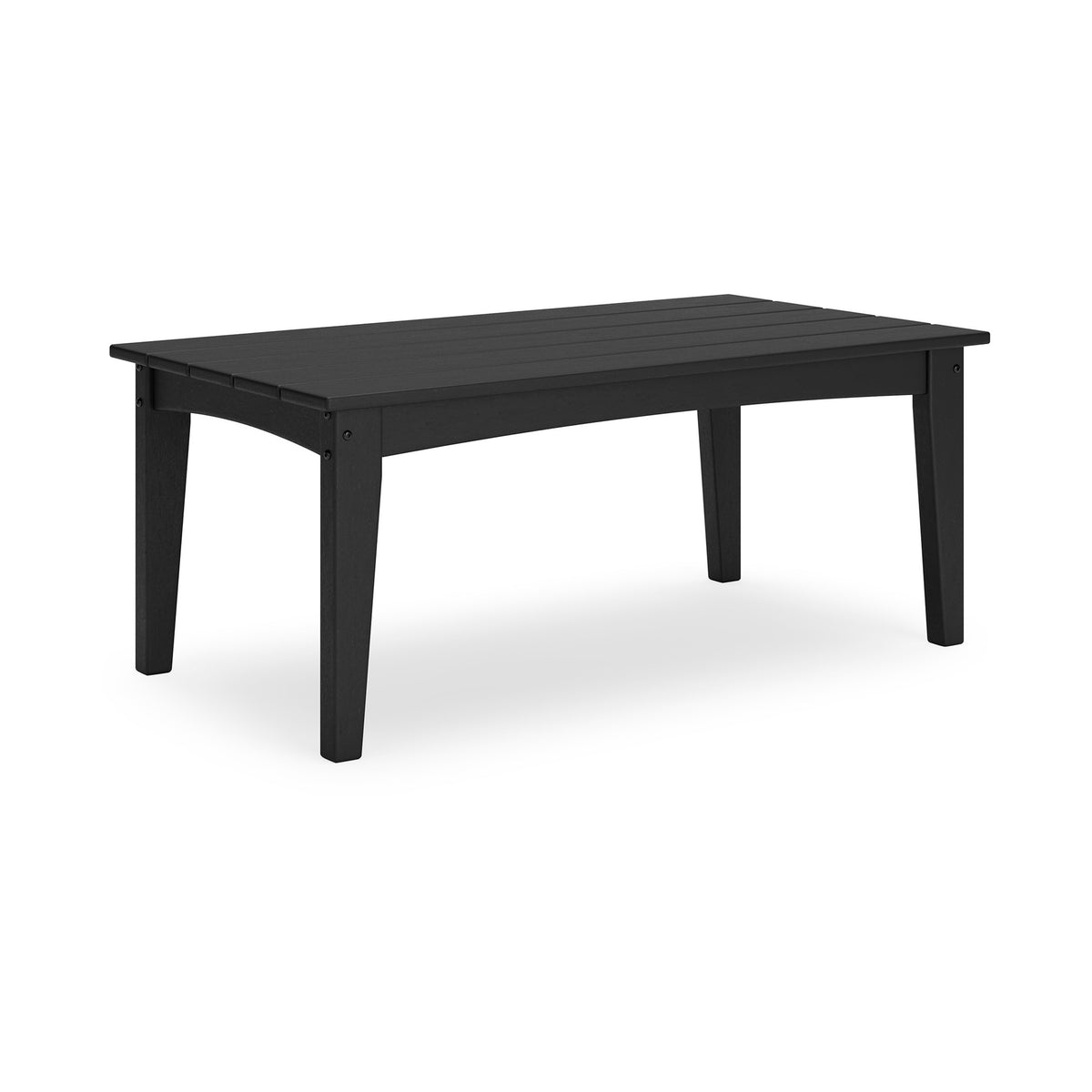 Fini 44 Inch Outdoor Coffee Table, Slatted Top, Modern Style, Black Finish - BM315961