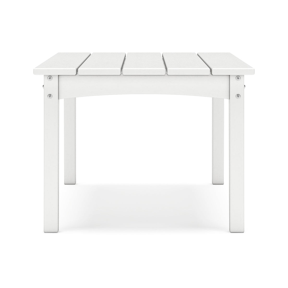 Fini 44 Inch Outdoor Coffee Table, Slatted Top, Modern Style, White Finish - BM315962