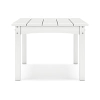 Fini 44 Inch Outdoor Coffee Table, Slatted Top, Modern Style, White Finish - BM315962