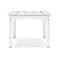 Fini 44 Inch Outdoor Coffee Table, Slatted Top, Modern Style, White Finish - BM315962