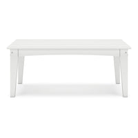 Fini 44 Inch Outdoor Coffee Table, Slatted Top, Modern Style, White Finish - BM315962