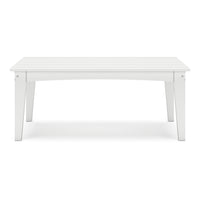 Fini 44 Inch Outdoor Coffee Table, Slatted Top, Modern Style, White Finish - BM315962