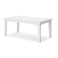 Fini 44 Inch Outdoor Coffee Table, Slatted Top, Modern Style, White Finish - BM315962