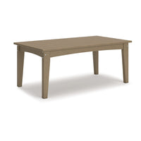 Fini 44 Inch Outdoor Coffee Table, Slatted Top, Modern Style, Brown Finish - BM315963