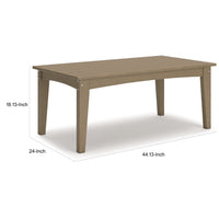 Fini 44 Inch Outdoor Coffee Table, Slatted Top, Modern Style, Brown Finish - BM315963