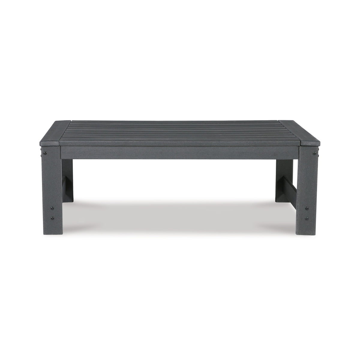 Wigo 48 Inch Outdoor Coffee Table, Slatted Top, Modern Style, Charcoal Gray - BM315966