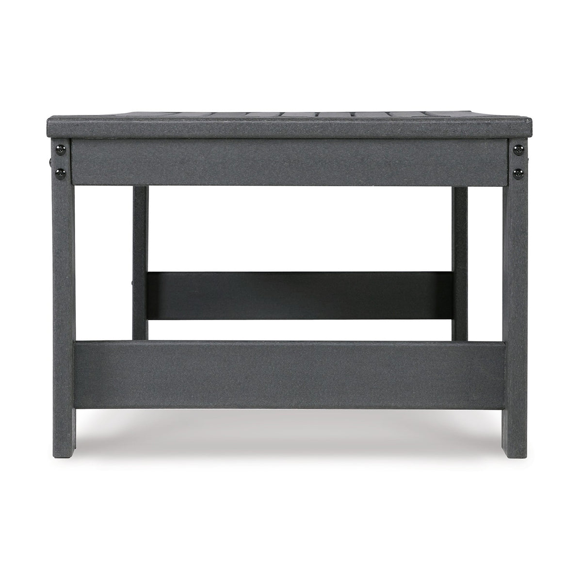 Wigo 48 Inch Outdoor Coffee Table, Slatted Top, Modern Style, Charcoal Gray - BM315966