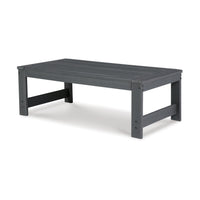 Wigo 48 Inch Outdoor Coffee Table, Slatted Top, Modern Style, Charcoal Gray - BM315966