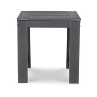 Wigo 22 Inch Outdoor Side End Table, Slatted Top, Modern Charcoal Gray - BM315967