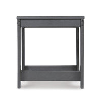 Wigo 22 Inch Outdoor Side End Table, Slatted Top, Modern Charcoal Gray - BM315967