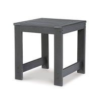 Wigo 22 Inch Outdoor Side End Table, Slatted Top, Modern Charcoal Gray - BM315967