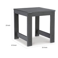 Wigo 22 Inch Outdoor Side End Table, Slatted Top, Modern Charcoal Gray - BM315967