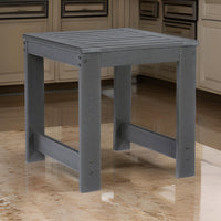 Wigo 22 Inch Outdoor Side End Table, Slatted Top, Modern Charcoal Gray - BM315967