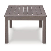 Karo 49 Inch Outdoor Coffee Table, Slatted Top, Modern Style, Taupe Brown - BM315972