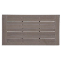 Karo 49 Inch Outdoor Coffee Table, Slatted Top, Modern Style, Taupe Brown - BM315972