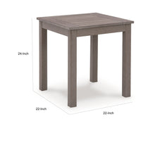 Karo 24 Inch Outdoor Side End Table, Slatted Top, Modern Style, Taupe Brown - BM315973