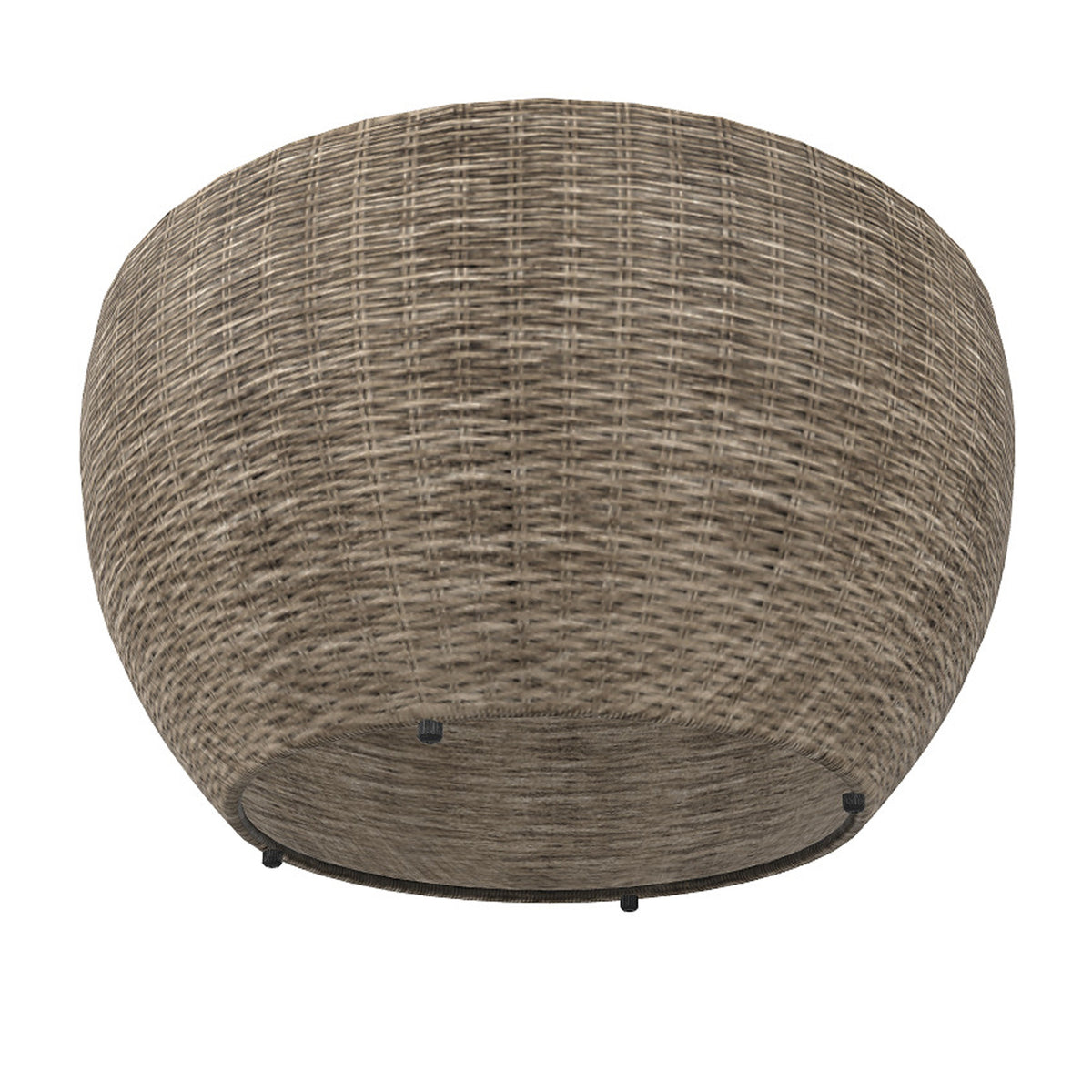 36 Inch Outdoor Coffee Table, Curved, Handwoven Resin Wicker, Beige Finish - BM315974