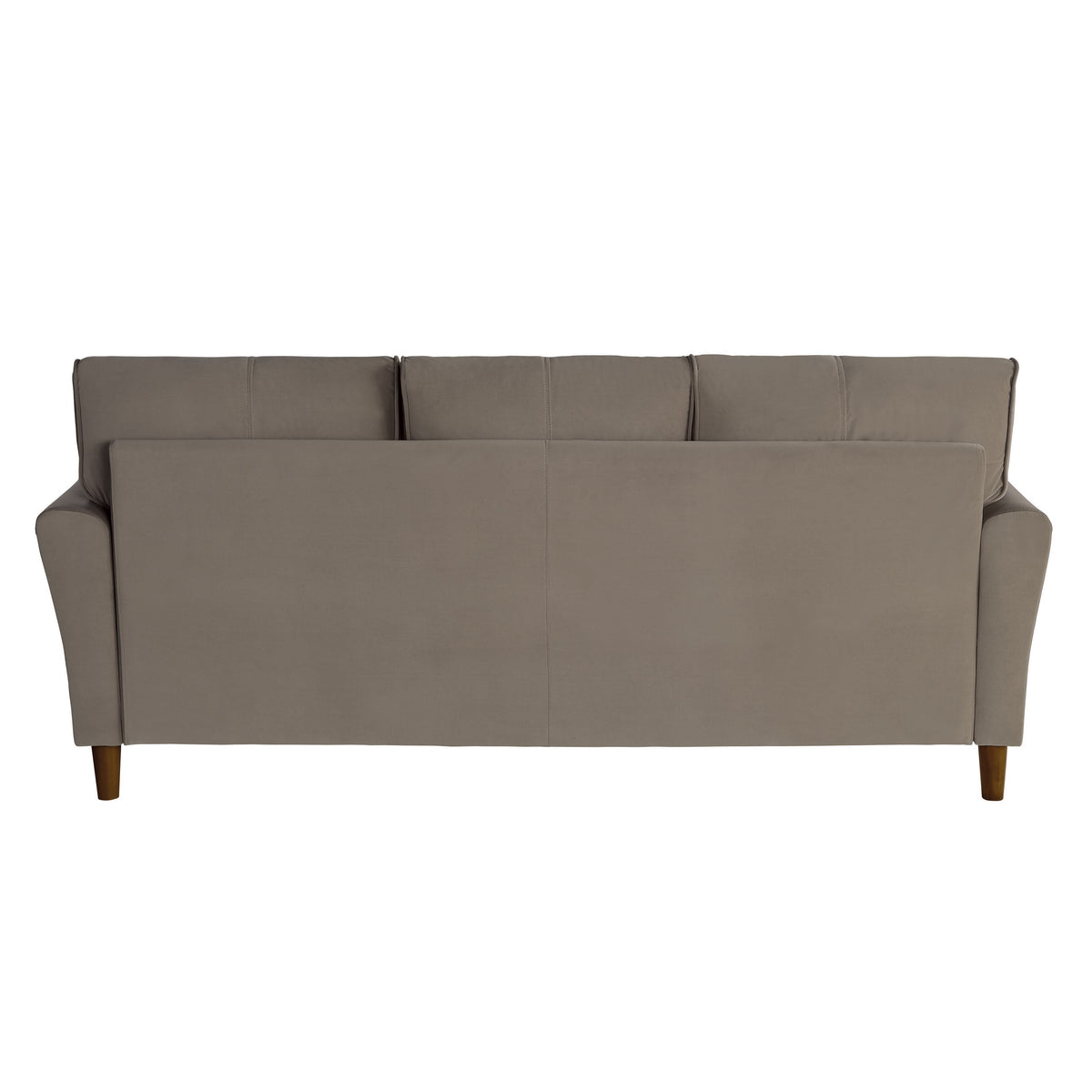 Sarah 80 Inch Sofa, Brown Velvet, Stitch Tufting, Reversible Cushions - BM316018