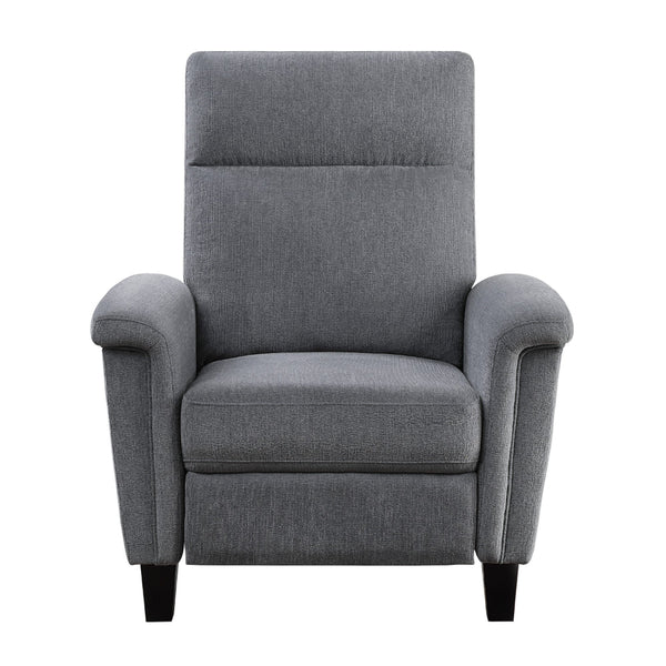 Iser 35 Inch Push Back Manual Recliner Chair, Light Gray Chenille Fabric - BM316047