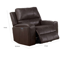 Elle 37 Inch Glider Chair, Manual Recliner, Cushioned, Brown Faux Leather - BM316089