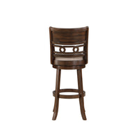 Gary 29 Inch Swivel Barstool, Cushioned Seat and Open Back, Cherry Brown - BM316104