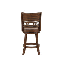 Gary 24 Inch Swivel Counter Stool, Cushioned Seat, Open Back, Cherry Brown - BM316105