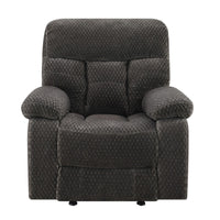 Charl 38 Inch Power Recliner Glider Chair, USB Charger, Dark Gray Polyester - BM316119