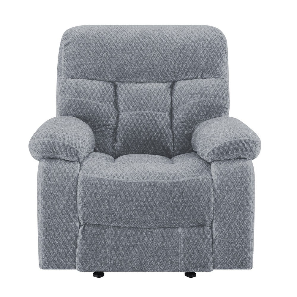 Charl 38 Inch Power Recliner Glider Chair, USB Charger Light Gray Polyester - BM316120