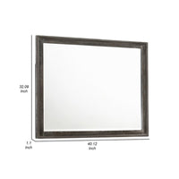 Zavi 32 x 40 Dresser Mirror, Rectangular, Glass, Nutmeg Brown Finish - BM316128