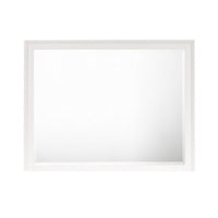 Zavi 32 x 40 Dresser Mirror, Rectangular Shape, Tempered Glass, White - BM316129