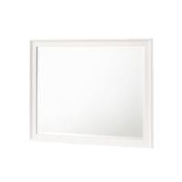 Zavi 32 x 40 Dresser Mirror, Rectangular Shape, Tempered Glass, White - BM316129