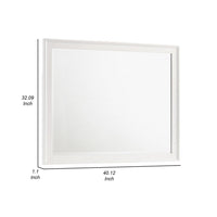 Zavi 32 x 40 Dresser Mirror, Rectangular Shape, Tempered Glass, White - BM316129