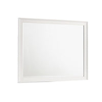 Zavi 32 x 40 Dresser Mirror, Rectangular Shape, Tempered Glass, White - BM316129