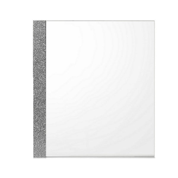 Ara 33 x 39 Dresser Mirror, Crystal Accents, White Glossy Laminate Finish - BM316132