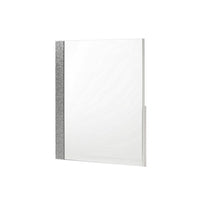 Ara 33 x 39 Dresser Mirror, Crystal Accents, White Glossy Laminate Finish - BM316132