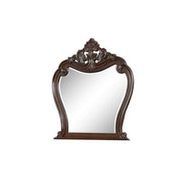 Cali 50 x 50 Dresser Mirror, Curved Body, Carved Crown Top, Cherry Brown - BM316136