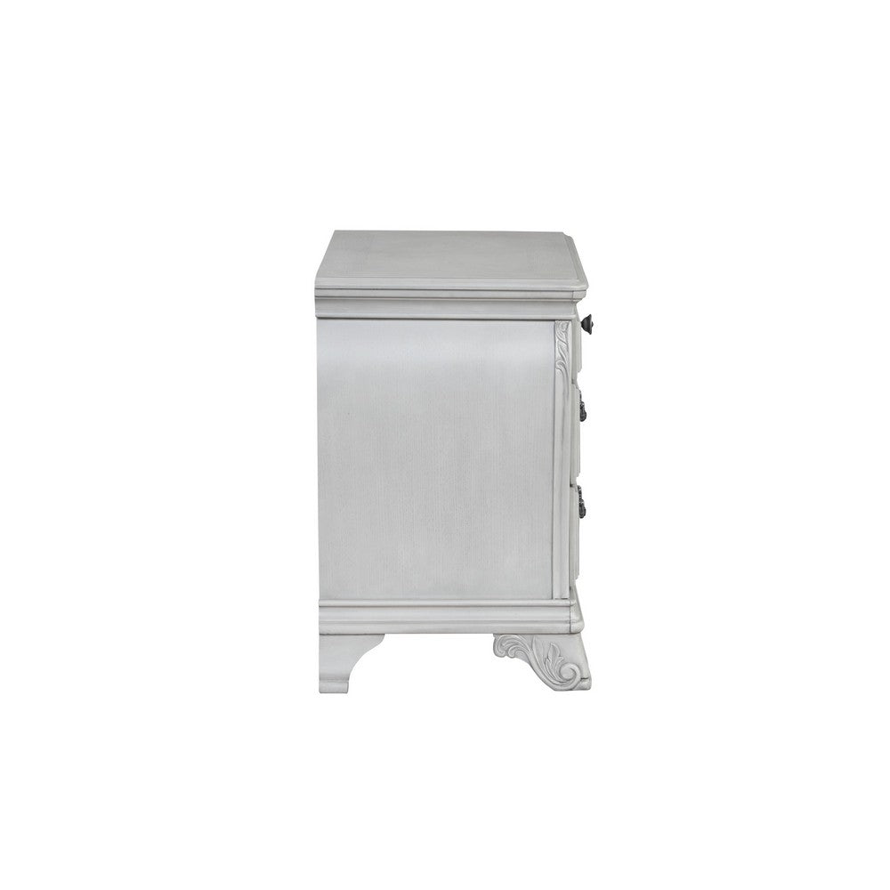 Api 29 Inch Nightstand, 3 Drawers, 2 Drop Handles, Classic Mist Gray - BM316141