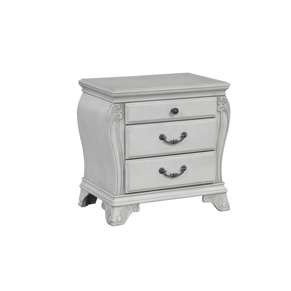 Api 29 Inch Nightstand, 3 Drawers, 2 Drop Handles, Classic Mist Gray - BM316141